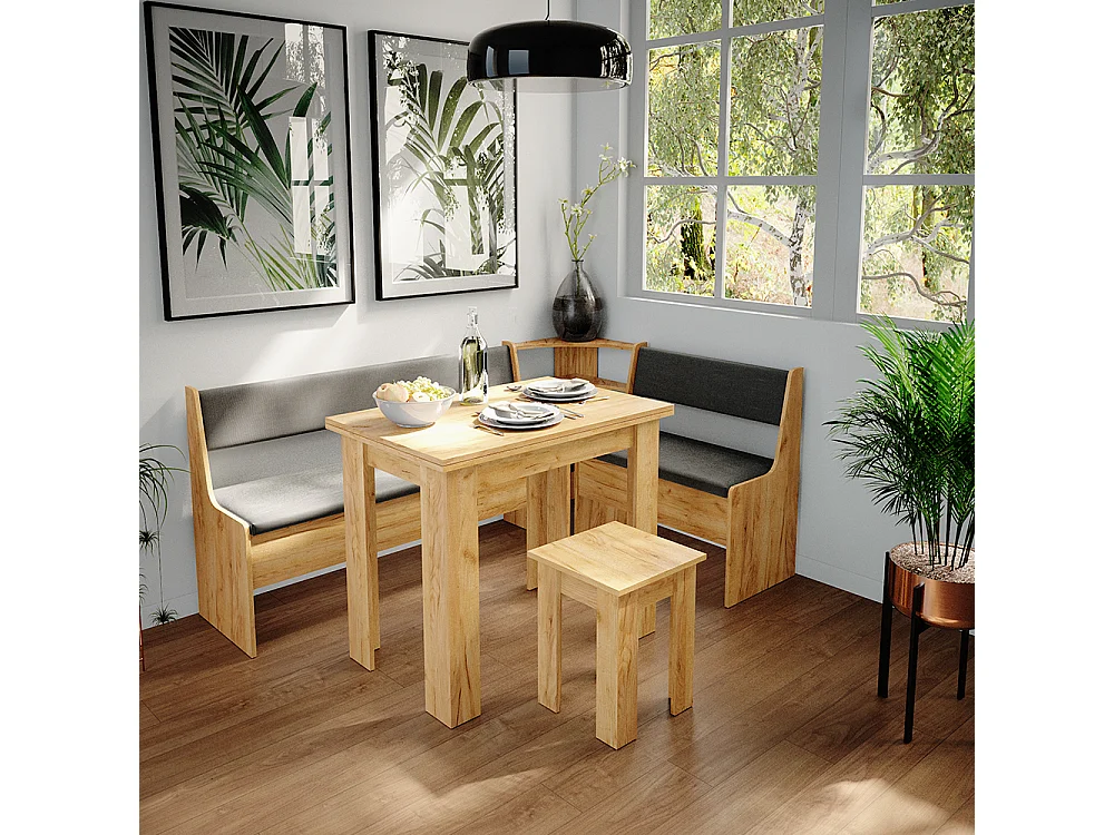 Groupe de banquettes dangle chêne de force doré 180x120x80 roman