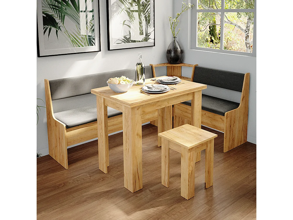 Groupe de banquettes dangle chêne de force doré 180x120x80 roman