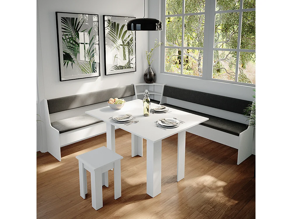 Groupe de banquettes dangle blanc 210x210x80 roman