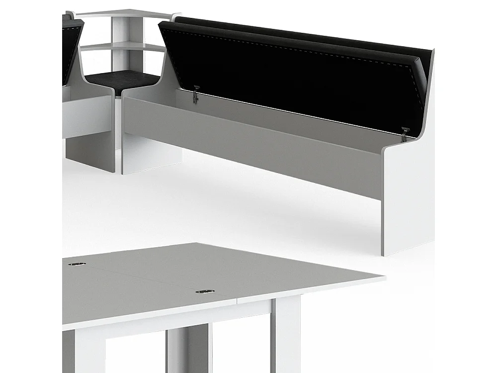 Groupe de banquettes dangle blanc 210x210x80 roman