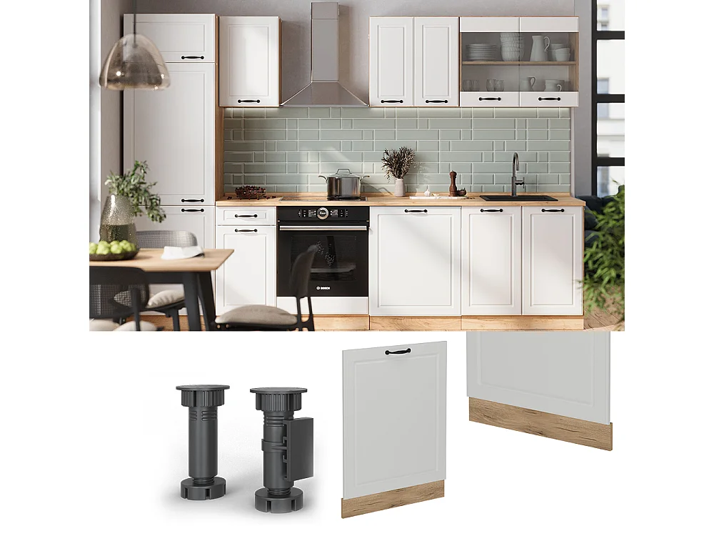 Façade de lave-vaisselle blanc campagne 60x1.6x81.8 r-line