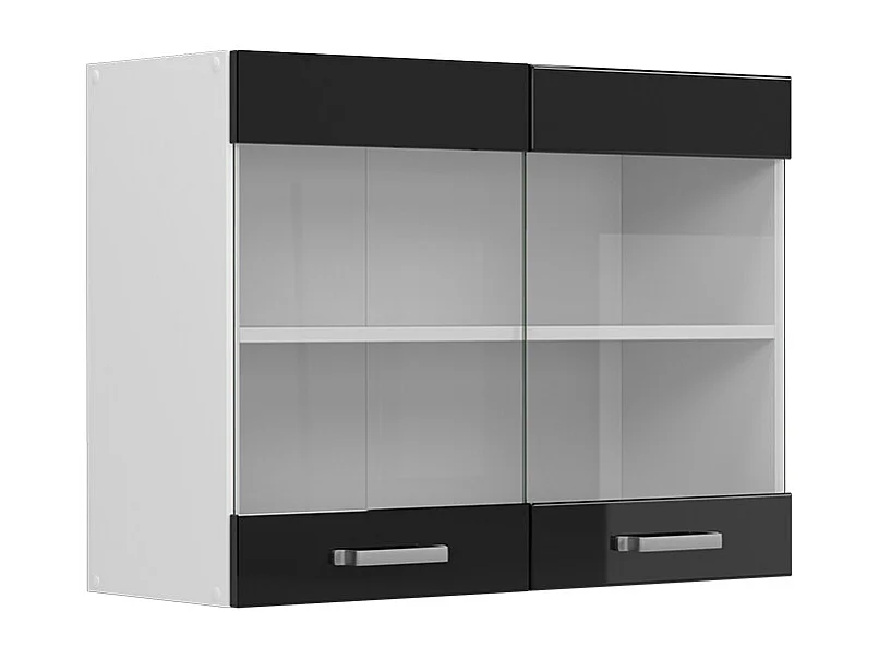Armoire en verre noir haute brillance 80x31x60 r-line