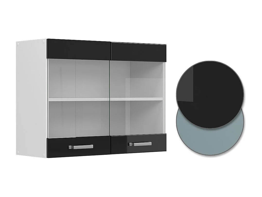 Armoire en verre noir haute brillance 80x31x60 r-line