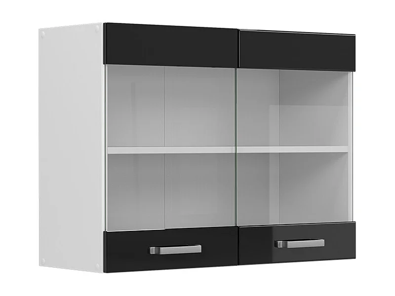 Armoire en verre noir haute brillance 80x31x60 r-line