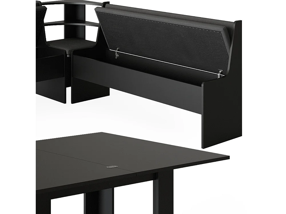 Groupe de banquettes dangle noir 180x180x80 roman