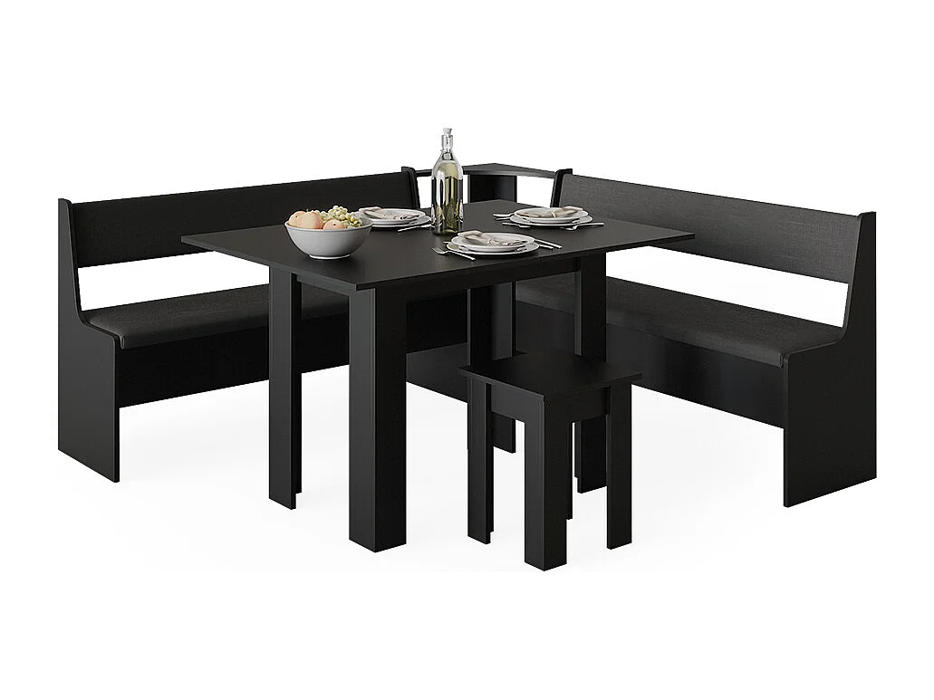 Groupe de banquettes dangle noir 180x180x80 roman