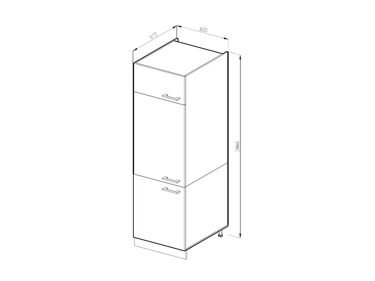 Armario para frigorífico empotrado roble dorado 60x57.2x206.8 r-line