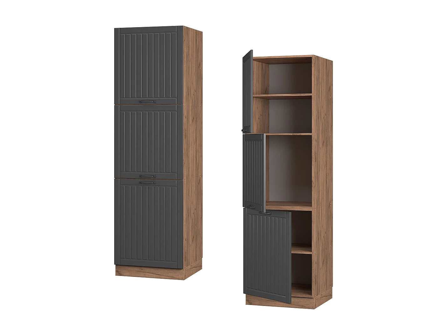 Armario para horno empotrado gris oscuro 60x58x206.8 fame-line