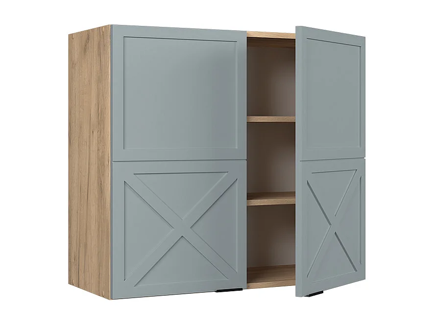 Armoire en verre bleu clair-gris 80x34.1x72 fame-line