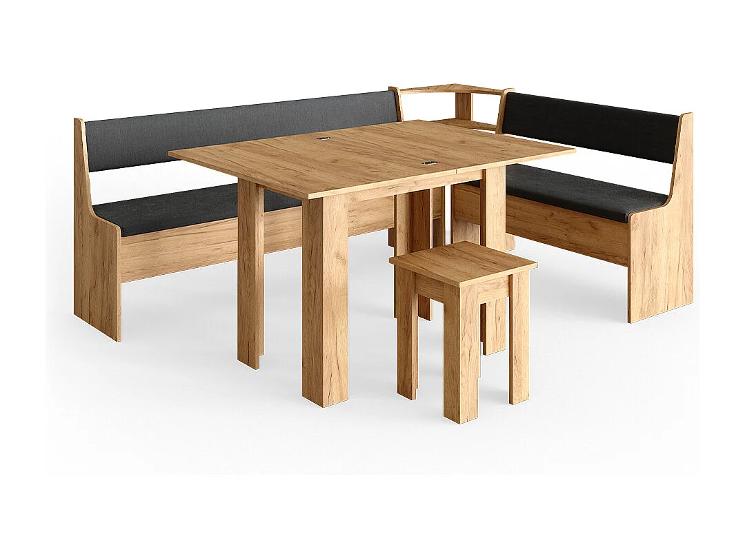 Groupe de banquettes dangle chêne de force doré 210x150x80 roman