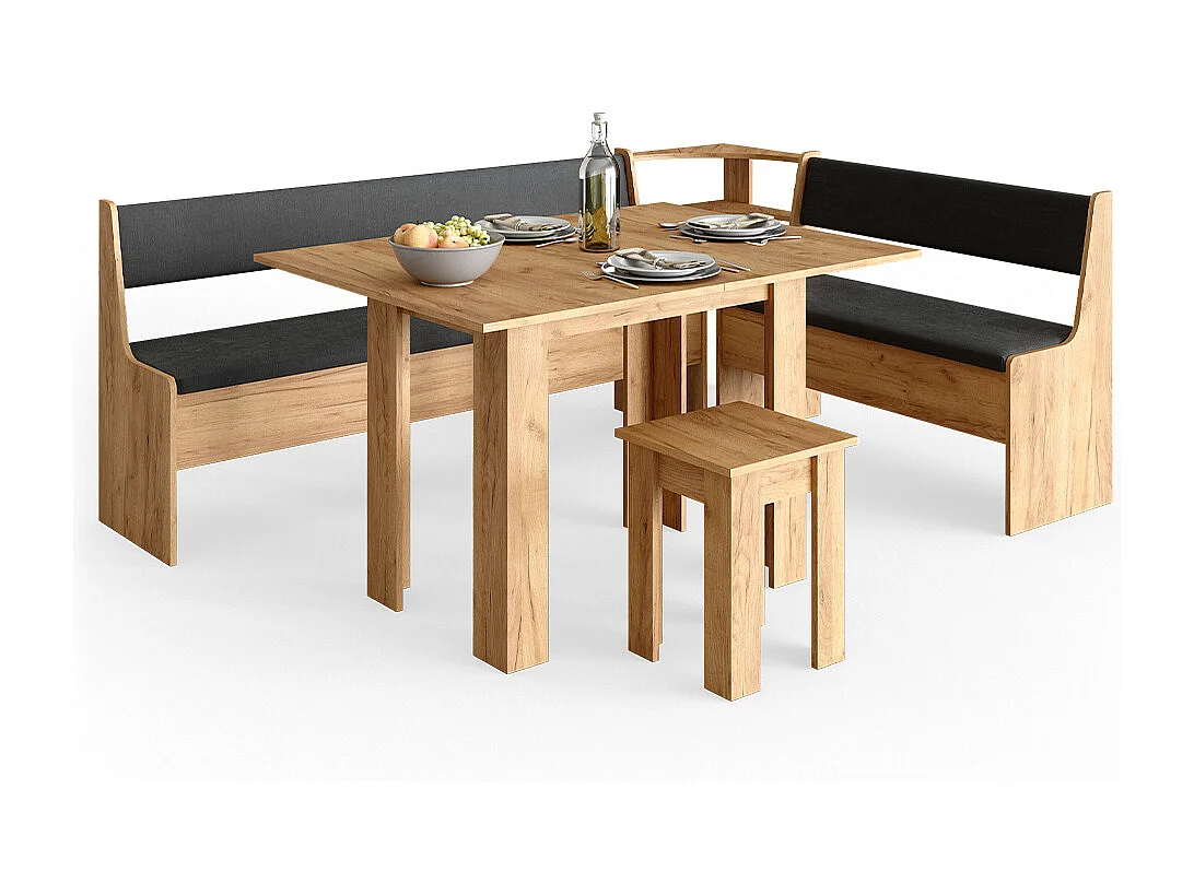 Groupe de banquettes dangle chêne de force doré 210x150x80 roman