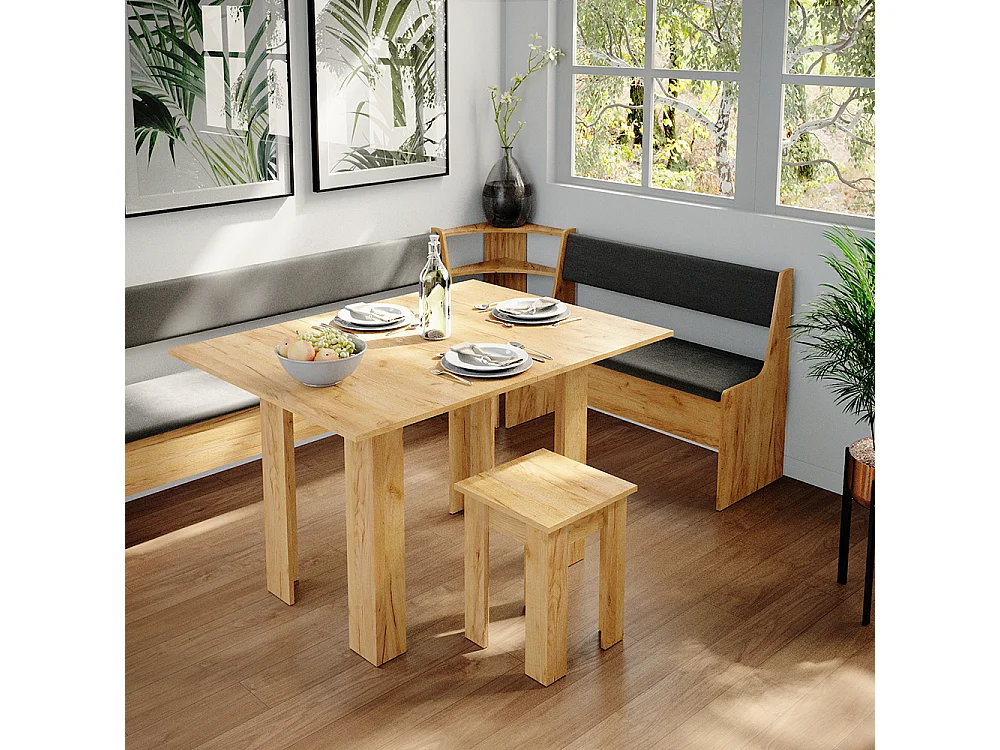 Groupe de banquettes dangle chêne de force doré 210x150x80 roman