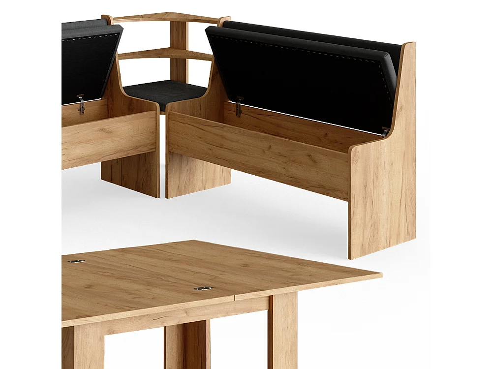 Groupe de banquettes dangle chêne de force doré 210x150x80 roman