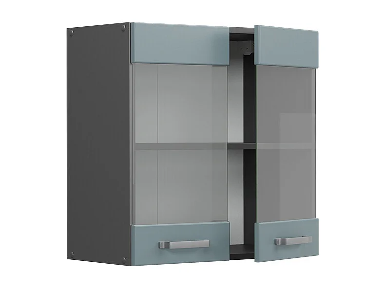 Glazen keukenkast blauw-grijs 60x31x60 r-line