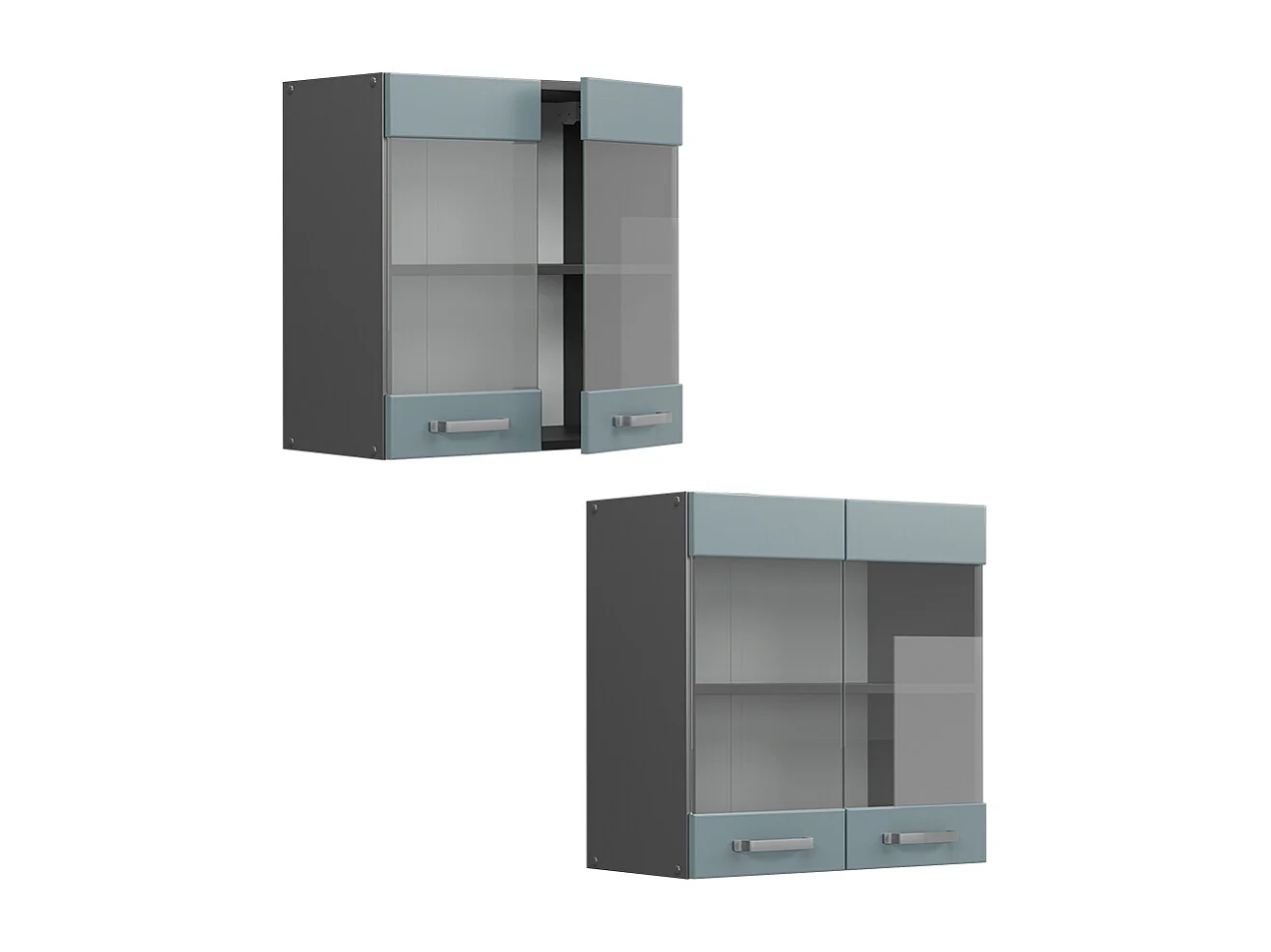 Armoire en verre bleu-gris 60x31x60 r-line