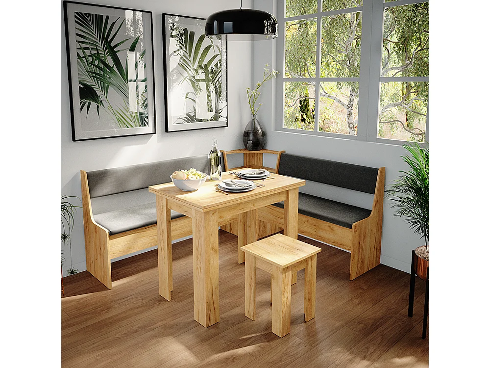 Groupe de banquettes dangle chêne de force doré 180x150x80 roman