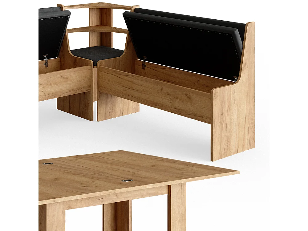 Groupe de banquettes dangle chêne de force doré 180x150x80 roman