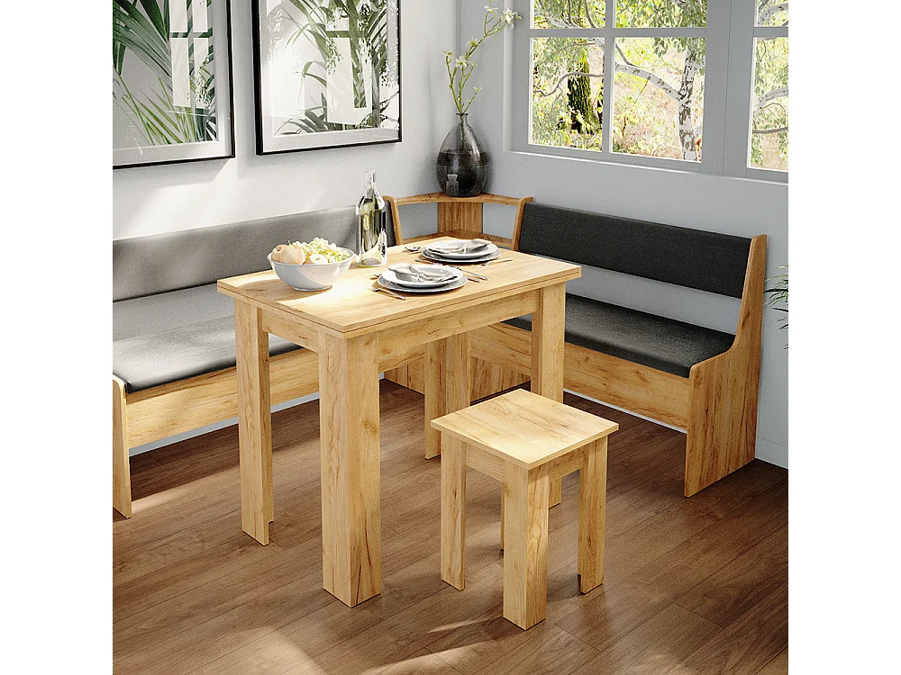 Groupe de banquettes dangle chêne de force doré 180x150x80 roman