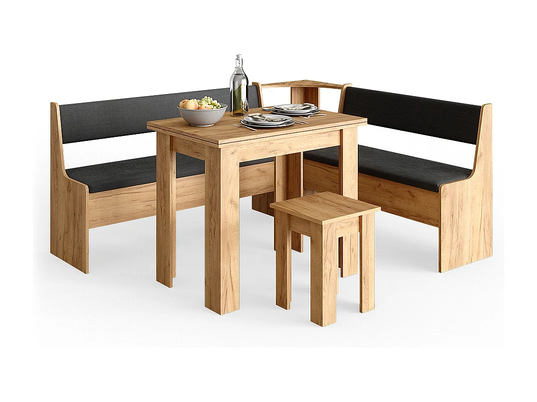 Groupe de banquettes dangle chêne de force doré 180x150x80 roman