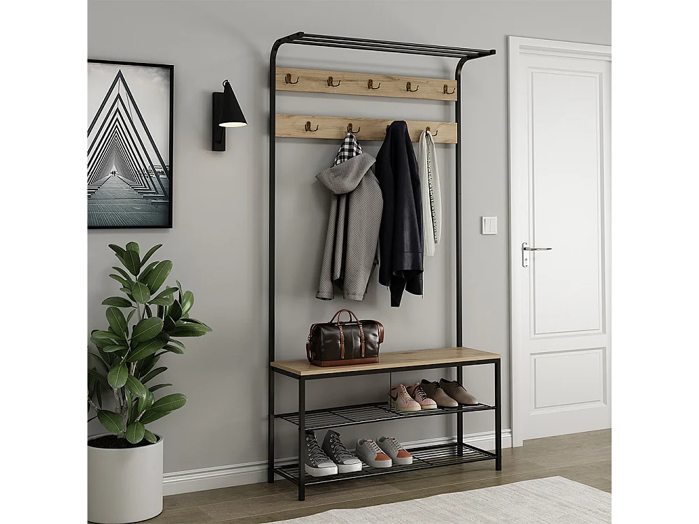 Perchero roble 100x30x190 fyrk