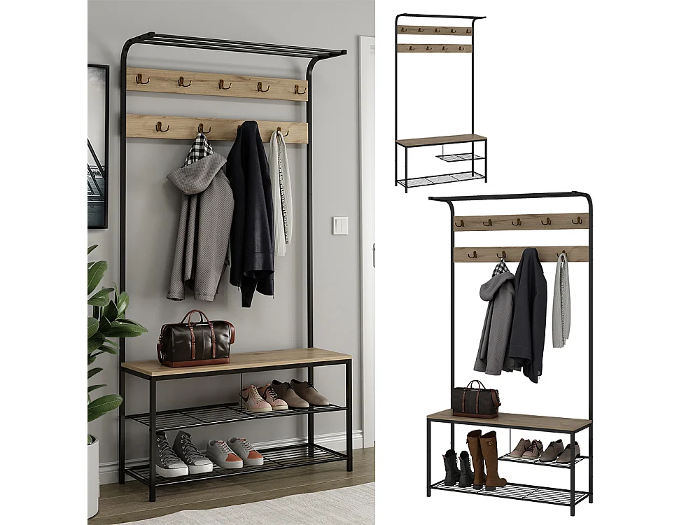 Perchero roble 100x30x190 fyrk