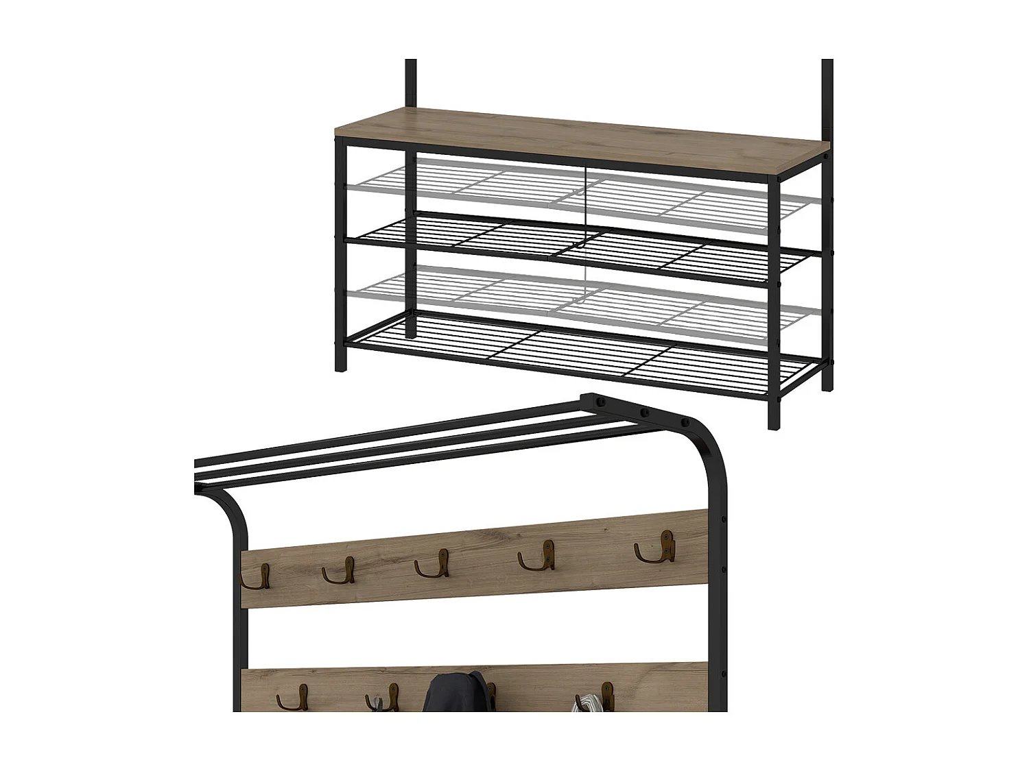 Perchero roble 100x30x190 fyrk