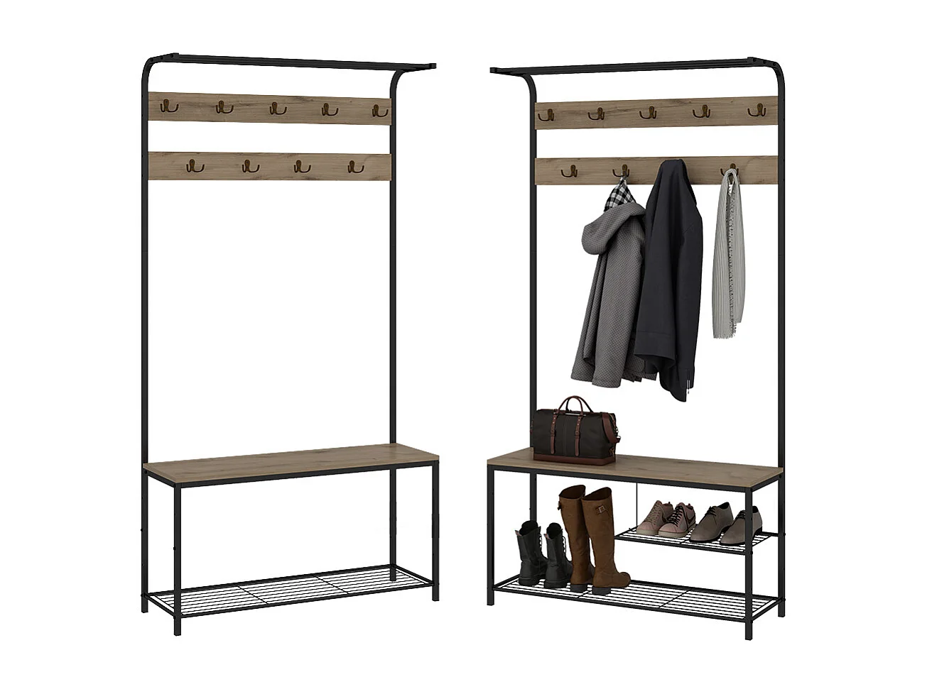 Perchero roble 100x30x190 fyrk