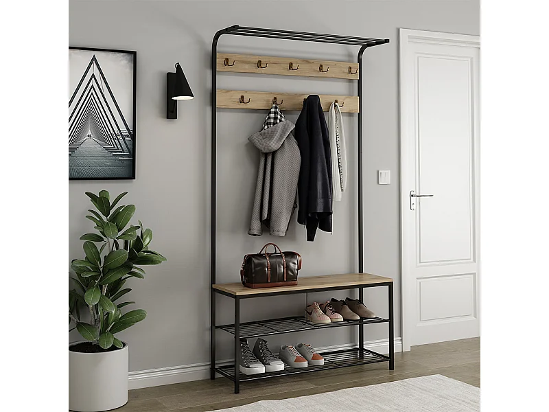 Garderobe eiken 100x30x190 fyrk