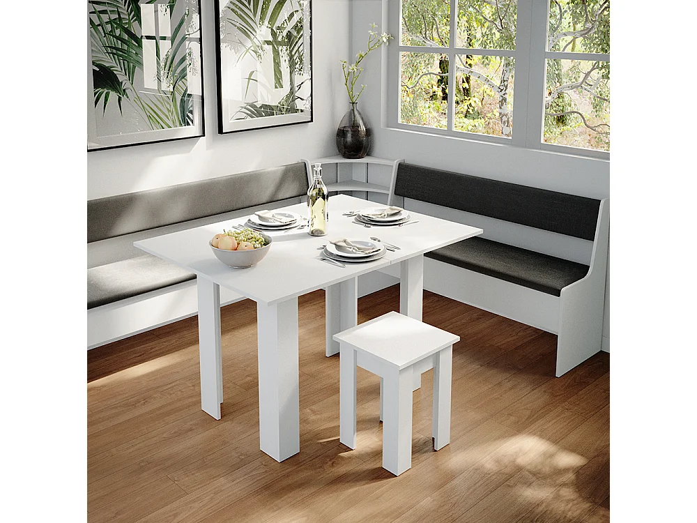 Groupe de banquettes dangle blanc 210x180x80 roman