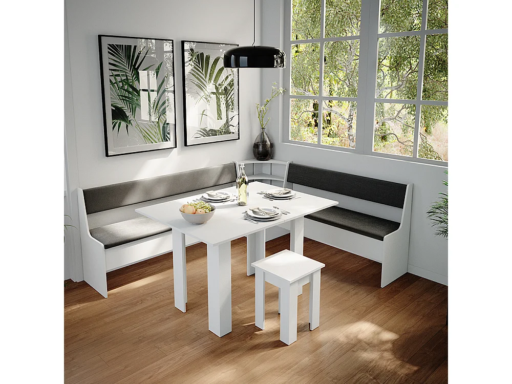 Groupe de banquettes dangle blanc 210x180x80 roman