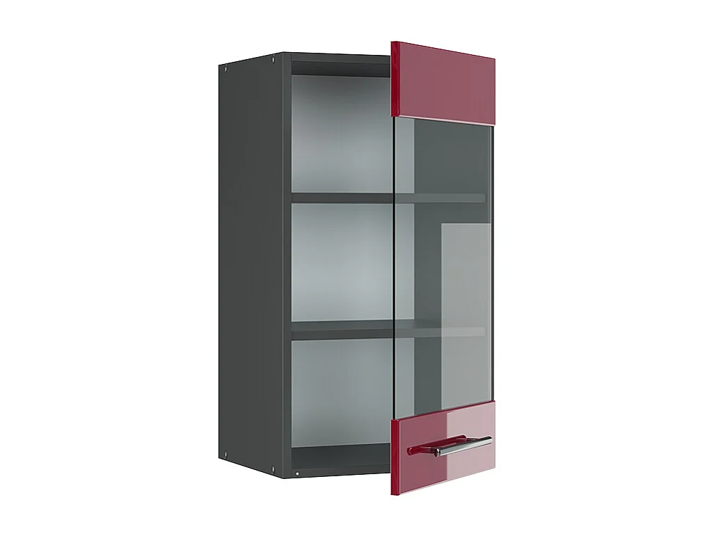 Armoire en verre rouge bordeaux haute brillance 40x34.1x72 fame-line