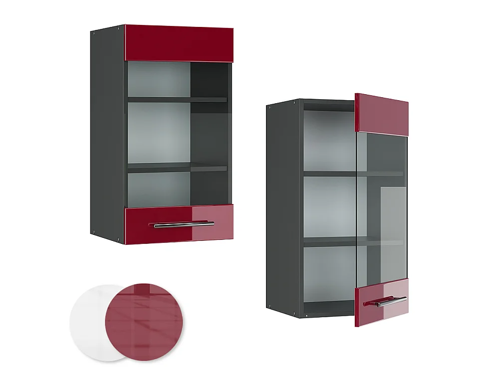 Mobile da cucina in vetro Bordeaux lucido 40x34.1x72 fame-line