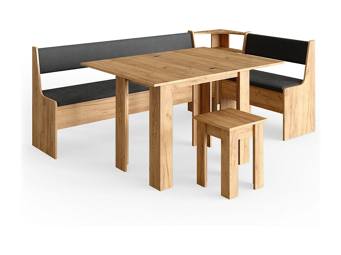 Hjørnebænksgruppe gold power oak 210x120x80 roman