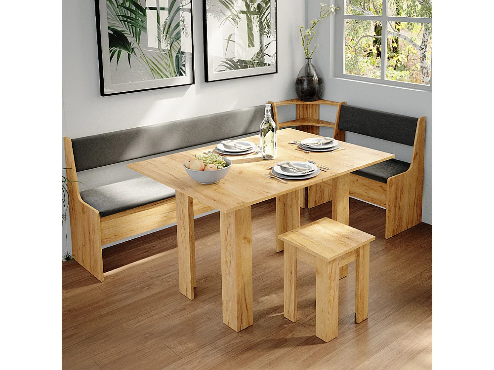 Hjørnebænksgruppe gold power oak 210x120x80 roman
