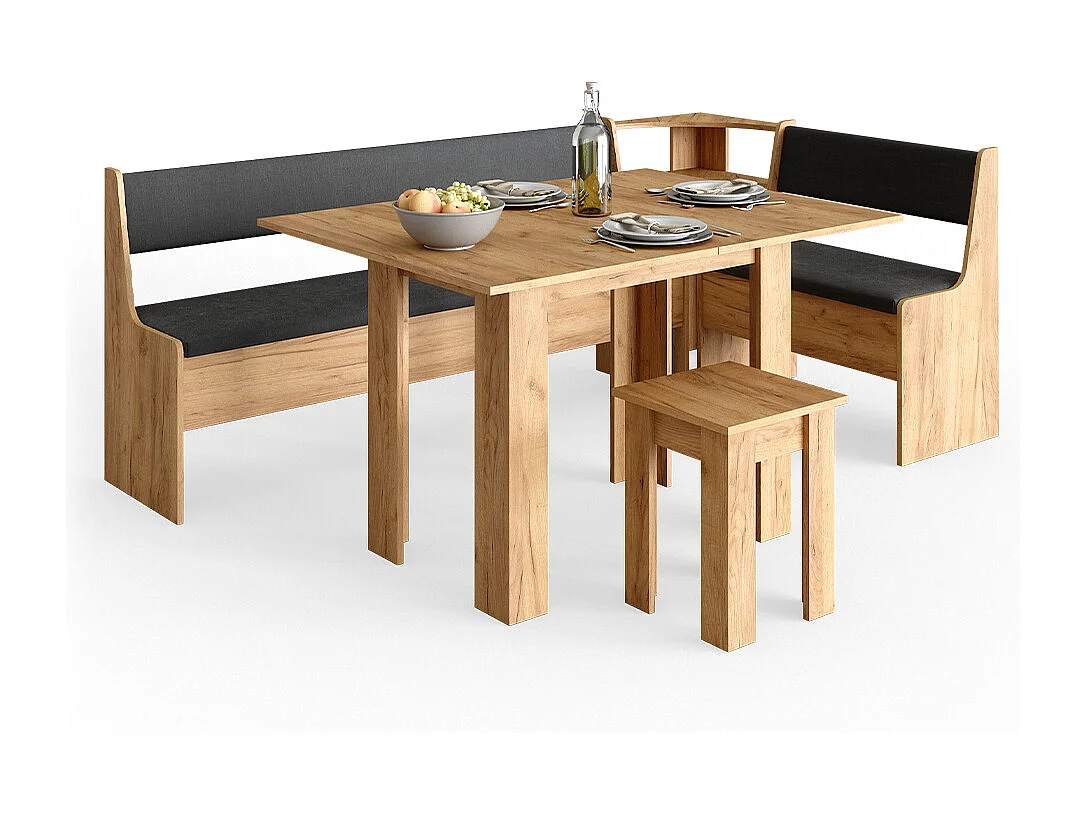 Hjørnebænksgruppe gold power oak 210x120x80 roman