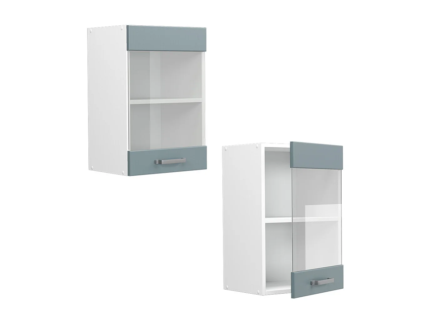 Armoire en verre bleu-gris 40x31x60 r-line