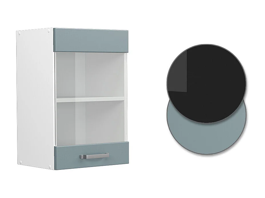 Armoire en verre bleu-gris 40x31x60 r-line