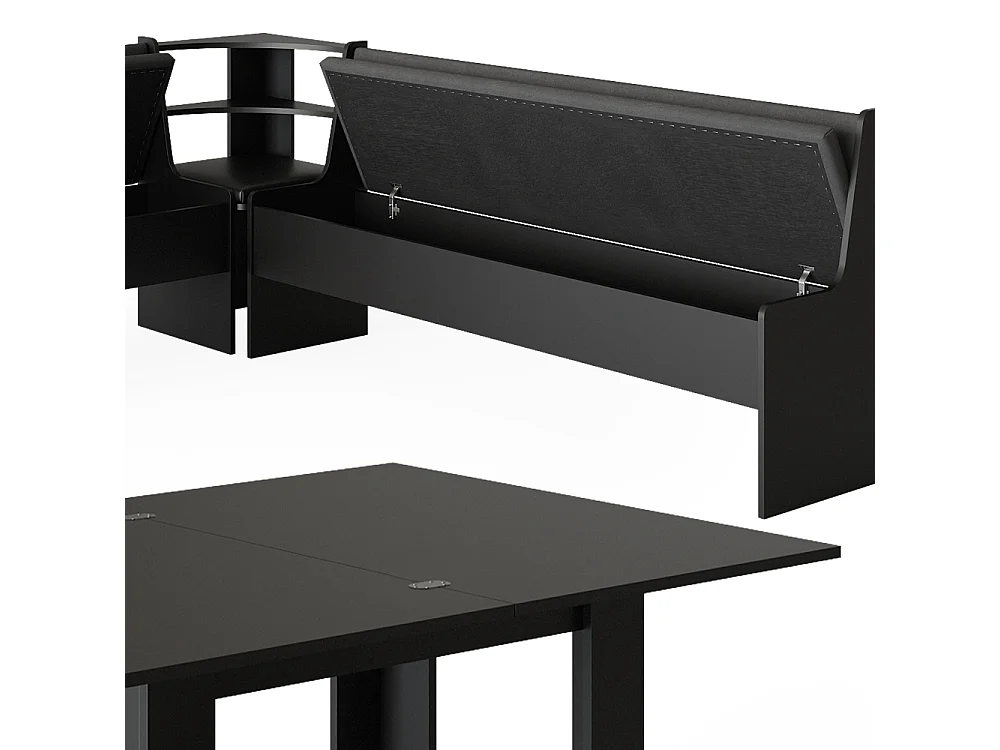 Groupe de banquettes dangle noir 210x210x80 roman