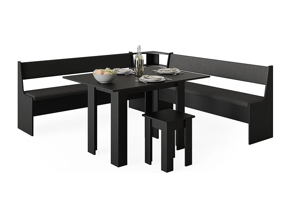 Groupe de banquettes dangle noir 210x210x80 roman