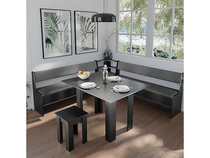 Hoekbankgroep zwart 210x210x80 roman