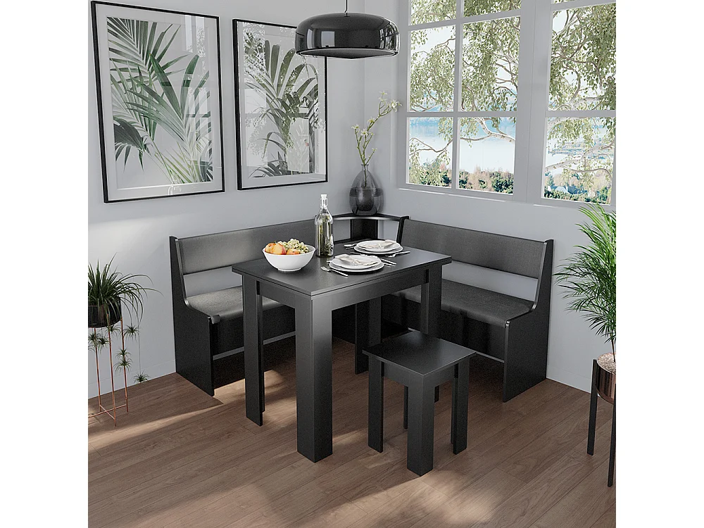 Groupe de banquettes dangle noir 150x150x80 roman