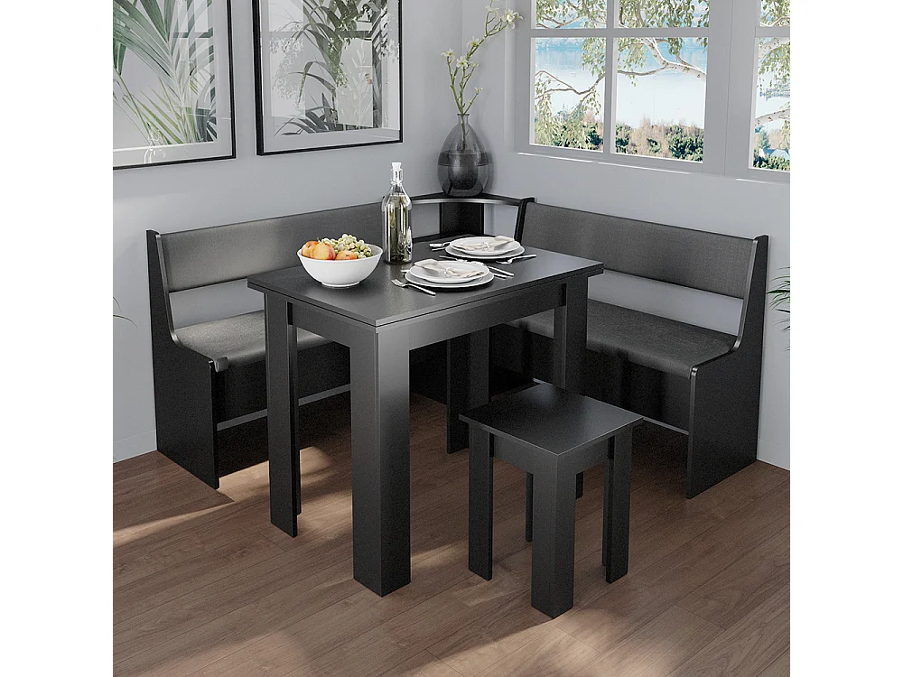 Groupe de banquettes dangle noir 150x150x80 roman