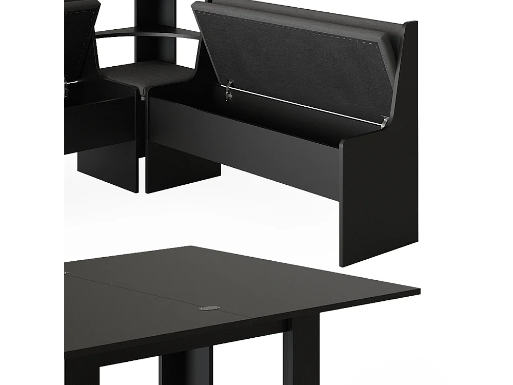 Groupe de banquettes dangle noir 150x150x80 roman