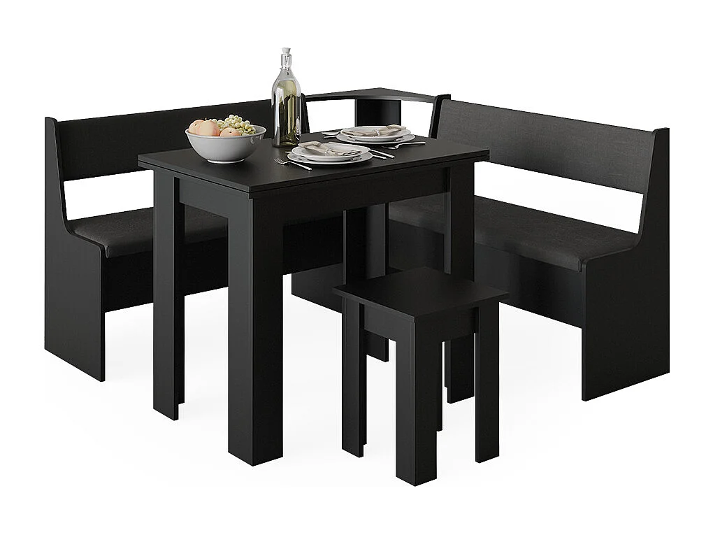 Groupe de banquettes dangle noir 150x150x80 roman