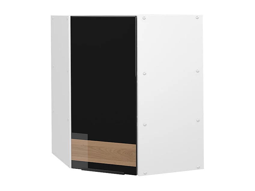 Armario colgante de esquina roble negro alto brillo 57x34.1x72 fame-line