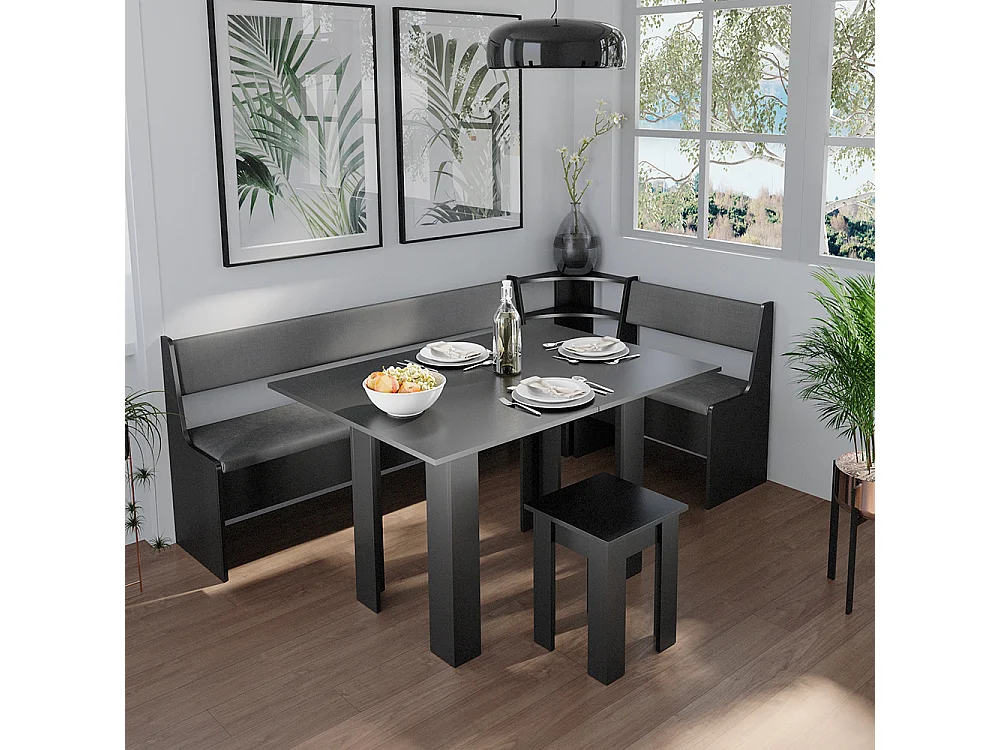 Groupe de banquettes dangle noir 210x120x80 roman