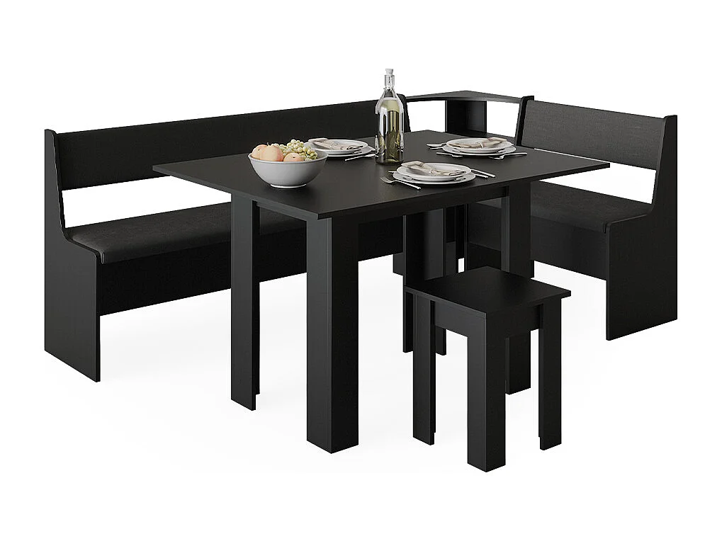 Groupe de banquettes dangle noir 210x120x80 roman