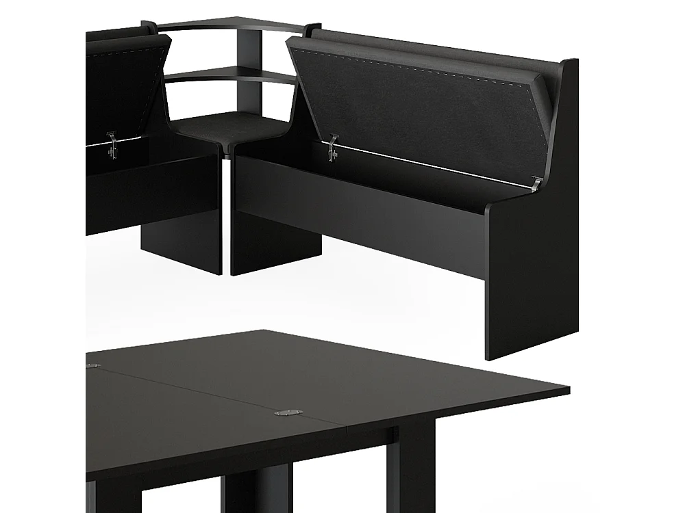 Groupe de banquettes dangle noir 210x150x80 roman