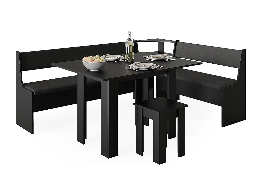 Groupe de banquettes dangle noir 210x150x80 roman