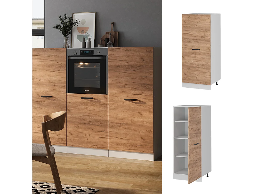 Armario para horno empotrado roble dorado 60x57x143 r-line